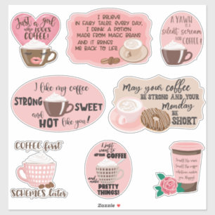 Pink & Brown Coffee Quotes