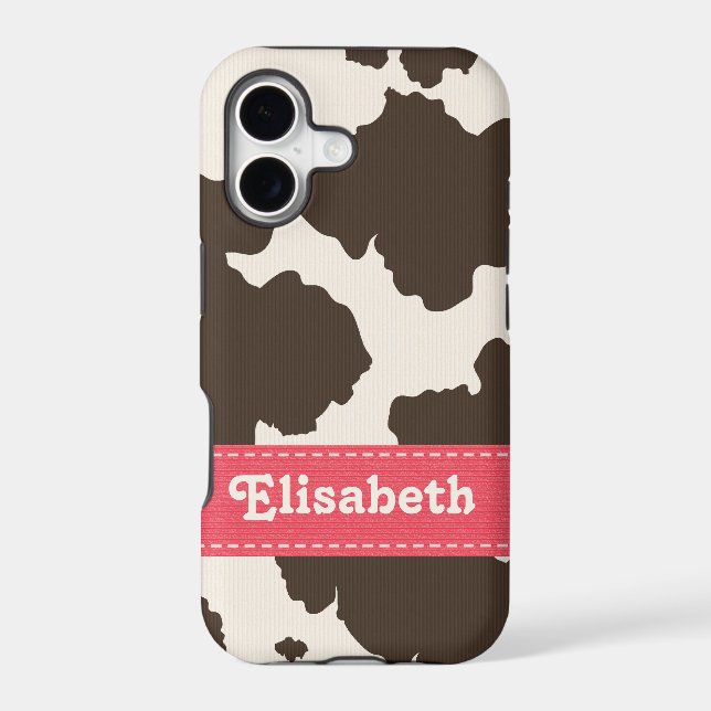 Pink Brown Cow Print (Back)
