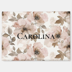 Pink Brown Cowgirl Southwestern Floral Magnet