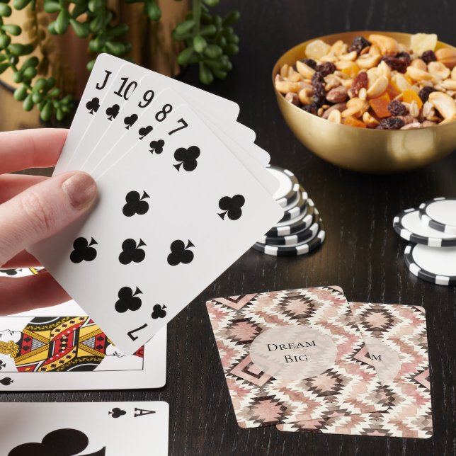 Pink Brown Cowgirl Southwestern Tribal  Playing Cards (In Situ)
