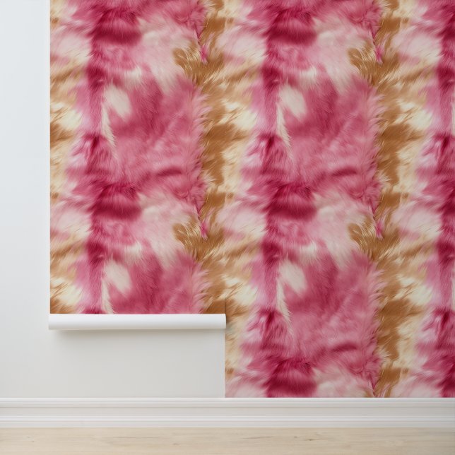 Pink Brown Cream Cowgirl Cowhide Wallpaper (Application)