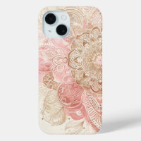 Pink Brown Cream Mandala Bohemian Boho Fashion