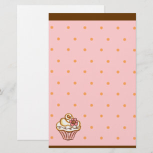Pink Brown Cupcake Bakery Stationery