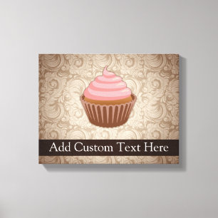 Pink/Brown Cupcake Canvas Print