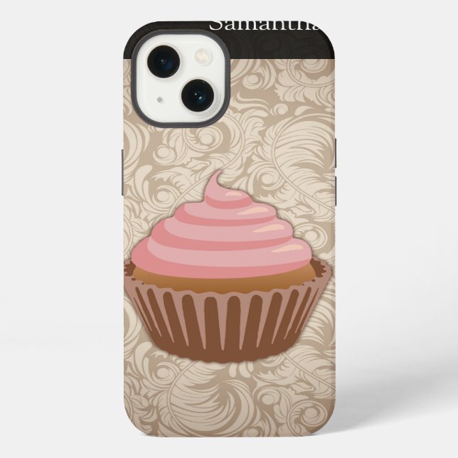 Pink/Brown Cupcake iPhone Case (Back)
