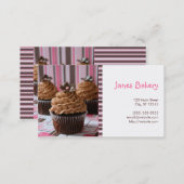 Pink & Brown Cupcakes Business Card (Front/Back)