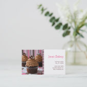 Pink & Brown Cupcakes Business Card (Standing Front)