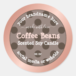 Pink Brown Dotted Pattern Product Packaging Labels