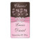 Pink, Brown Floral Wine Bottle Label
