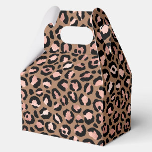 Pink Brown Leopard Favor Box