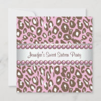 Pink Brown Leopard Sweet 16 Party