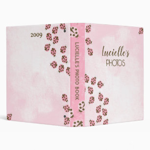 Pink Brown Modern Ladybug Girl's Photo BINDER