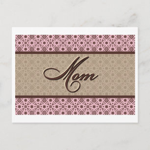 Pink Brown Mom Postcard