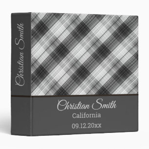 Pink brown Plaid Binder