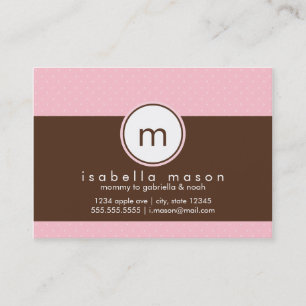 Pink & Brown Polkadots Mommy Card