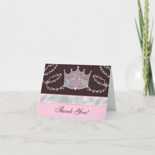 Pink Brown Princess Merci Cartes
