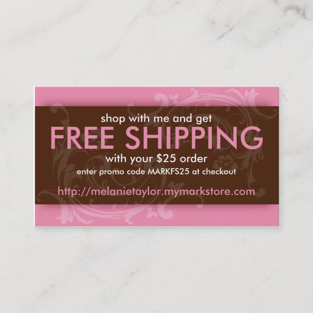 Pink & Brown Promo Card (Front)