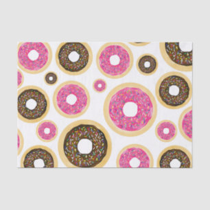 Pink & Brown Sprinkle Doughnuts Modern Birthday Pa Tissue Paper