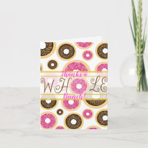 Pink & Brown Sprinkt Donuts Carte de remerciements