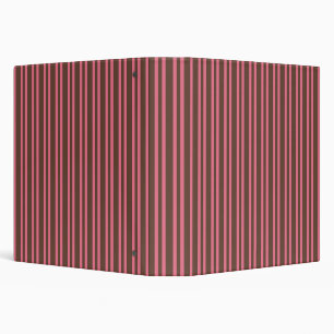 Pink Brown Stripes Pattern Binder