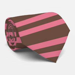 Pink Brown Stripes Seamless Pattern Tie