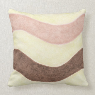 PInk & Brown Stripes Throw Pillow