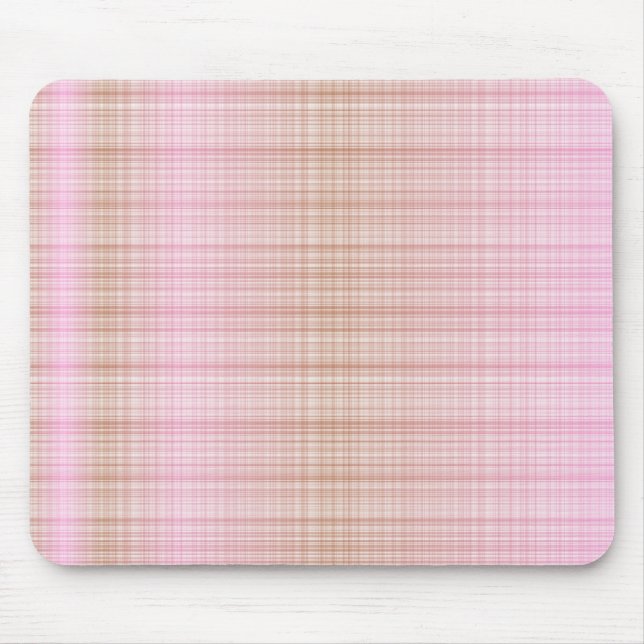 Pink&Brown Tartan Mouse Pad (Front)