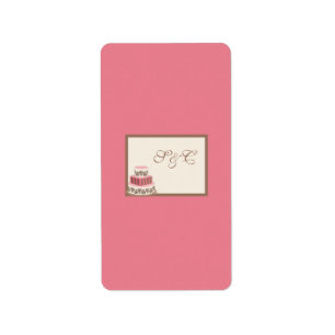 Pink/Brown Wedding Cake Miniature Candy Wrapper Label