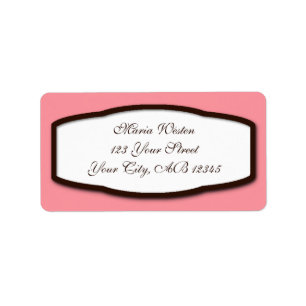 Pink Brown & White Address Labels