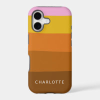 Pink Brown Wide Abstract Stripes Personalized