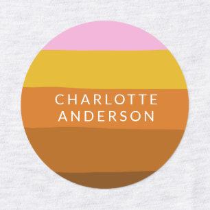 Pink Brown Wide Abstract Stripes Personalized  