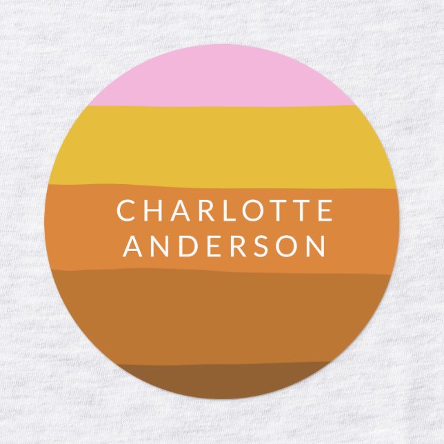 Pink Brown Wide Abstract Stripes Personalized   (Design 1)