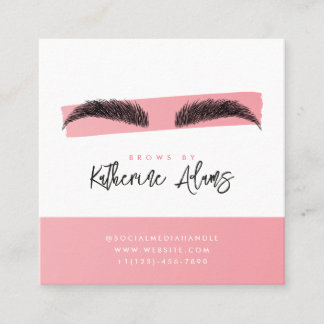 Pink Brows Aftercare instruction  Square Business Card