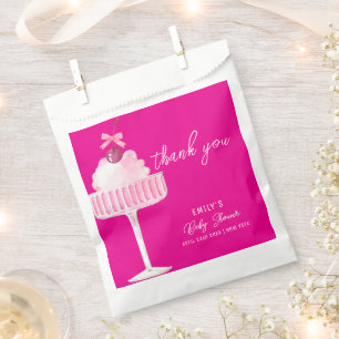 Pink Brunch Bubbly Cherry Champagne  Baby Shower  Favour Bag