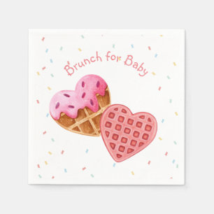 Pink brunch for baby shower napkin