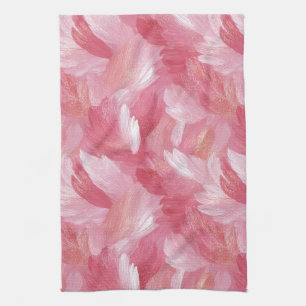 Pink Brush Stroke Glitter Abstract Pattern Kitchen Towel