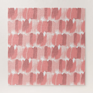 Pink Brush Strokes Oil Pattern Jigsaw Puzzle