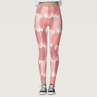 Pink Brush Strokes Oil Pattern Leggings