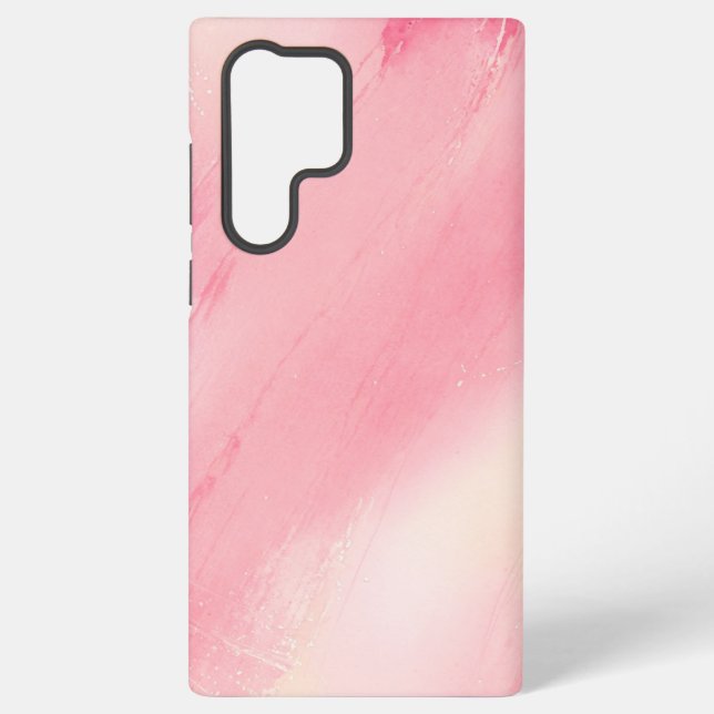 Pink Brush Strokes Watercolor Abstract Phone Case (Back)