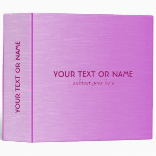 Pink Brushed Aluminum Metallic Pattern - Monogram Binder