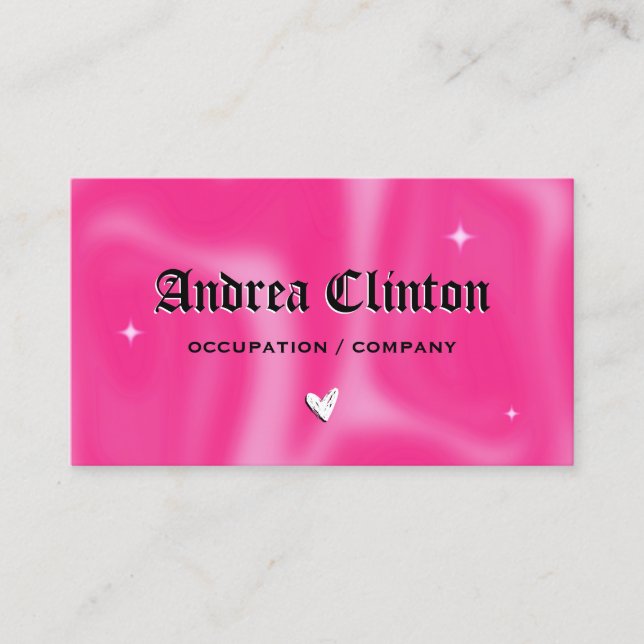Pink Brushstrokes y2k retro  Business Card (Front)