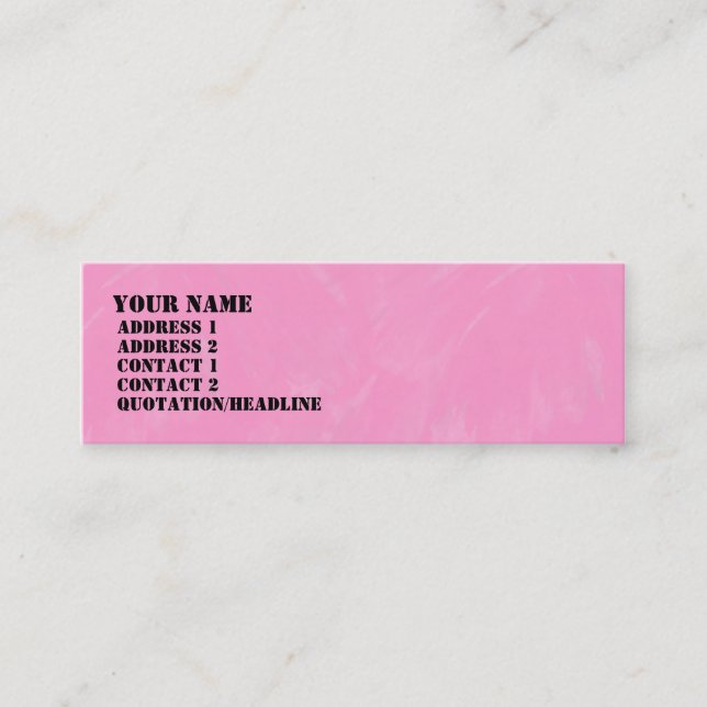 Pink Brushy Texture - Customized Mini Business Card (Front)