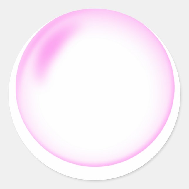Pink Bubble Classic Round Sticker (Front)