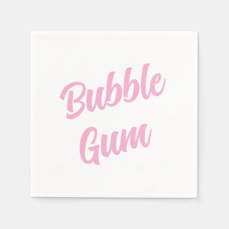 Pink Bubble Gum Simple Typography Birthday Party Napkin