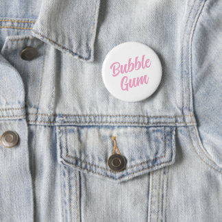 Pink Bubble Gum Simple Typography Fun Whimsical  2 Inch Round Button