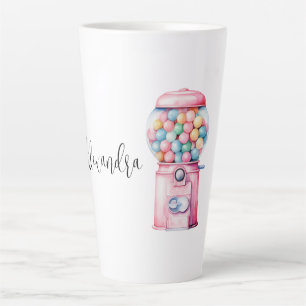 Pink Bubble Gum Whimsical Latte Mug