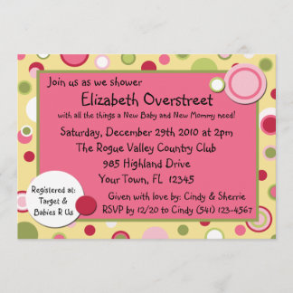 Pink Bubble Gum Yum Baby Shower Party Invitation