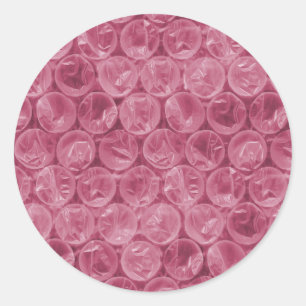 Pink bubble wrap pattern classic round sticker