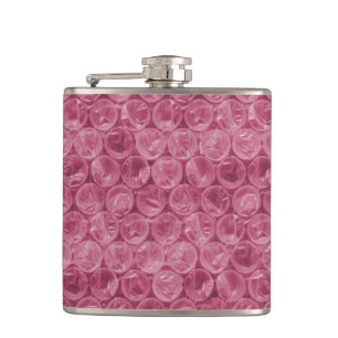 Pink bubble wrap pattern hip flask