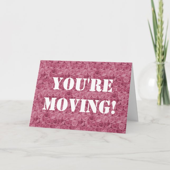 Pink bubble wrap pattern housewarming invitation (Front)